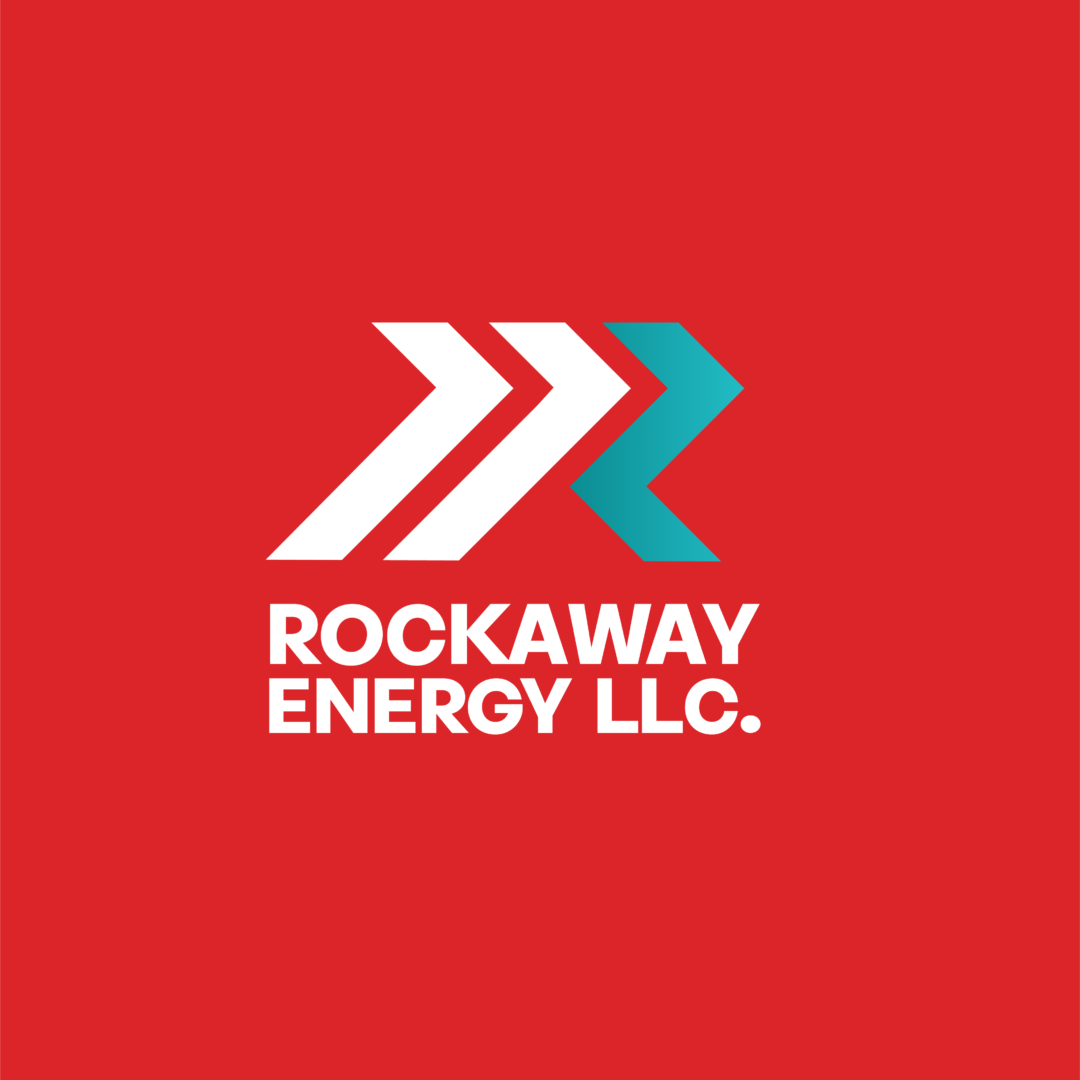 A red background with the words rockaway energy llc.